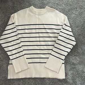 Cream and black striped Zara sweater